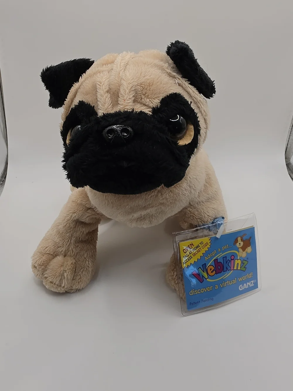 Webkinz Plush Pug Dog Toy - Beige and Black